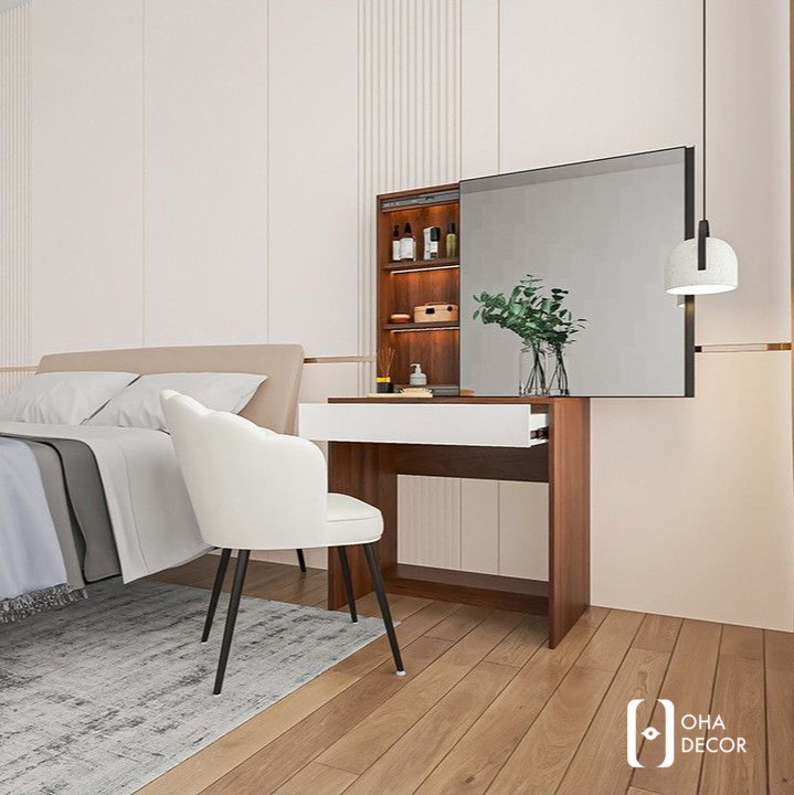Gợi Ý Bàn Trang Điểm Gỗ Tự Nhiên Thiết Kế Hiện Đại Tại Đà Nẵng – Tối Ưu Công Năng Và Thẩm Mỹ Cho Phòng Ngủ 3 Những mẫu bàn trang điểm gỗ tự nhiên thiết kế hiện đại nổi bật tại Đà Nẵng