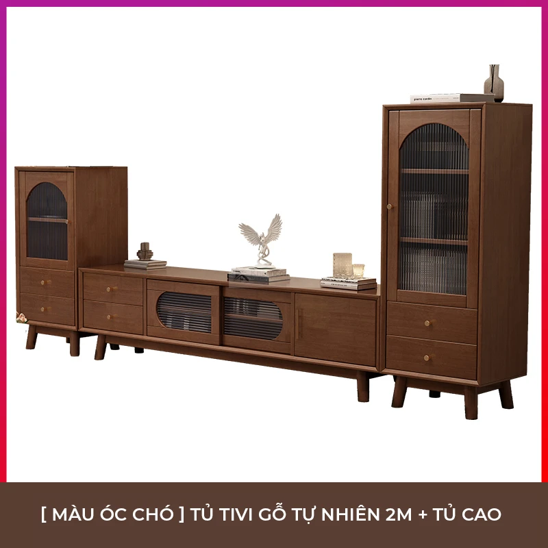 Kệ Tivi Gỗ Kết Hợp Cánh Mây Cao Cấp 2 ke tivi go ket hop canh may cao cap 2