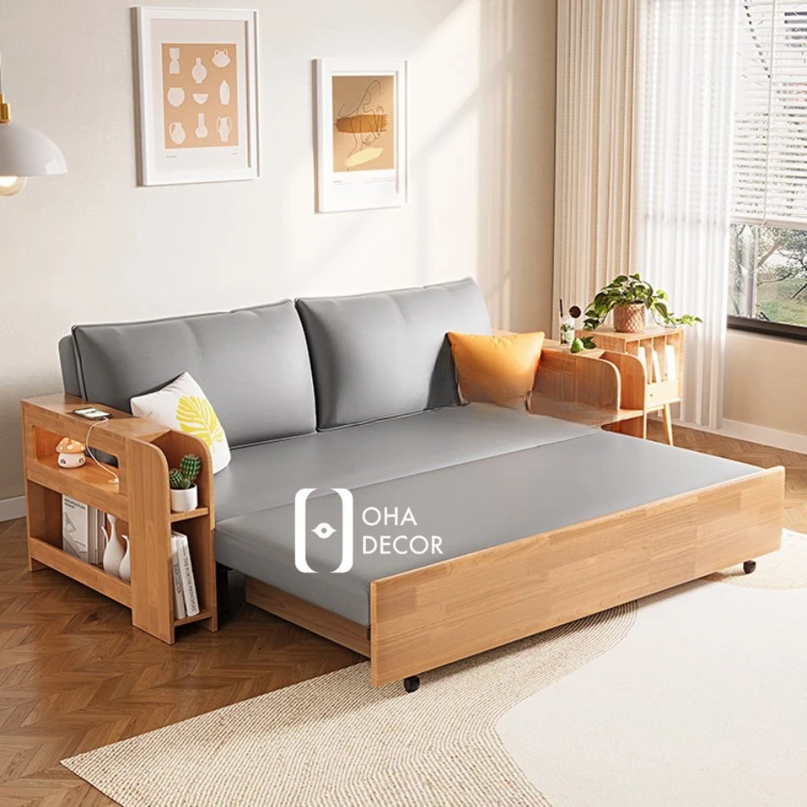 Sofa Gỗ Tự Nhiên Cao Cấp 2 Chức năng