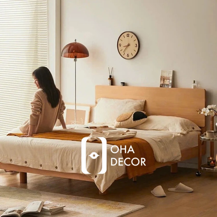 Giường Gỗ Tự Nhiên Phong Cách Tối Giản Tinh Tế 7 tủ quần áo gỗ gõ đỏ 3