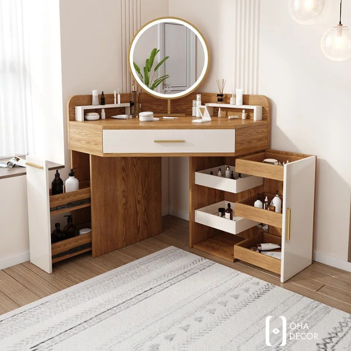 Ứng Dụng Thực Tế Của Bàn Trang Điểm Gỗ Tự Nhiên Thiết Kế Đa Lưu Trữ Tại Huế