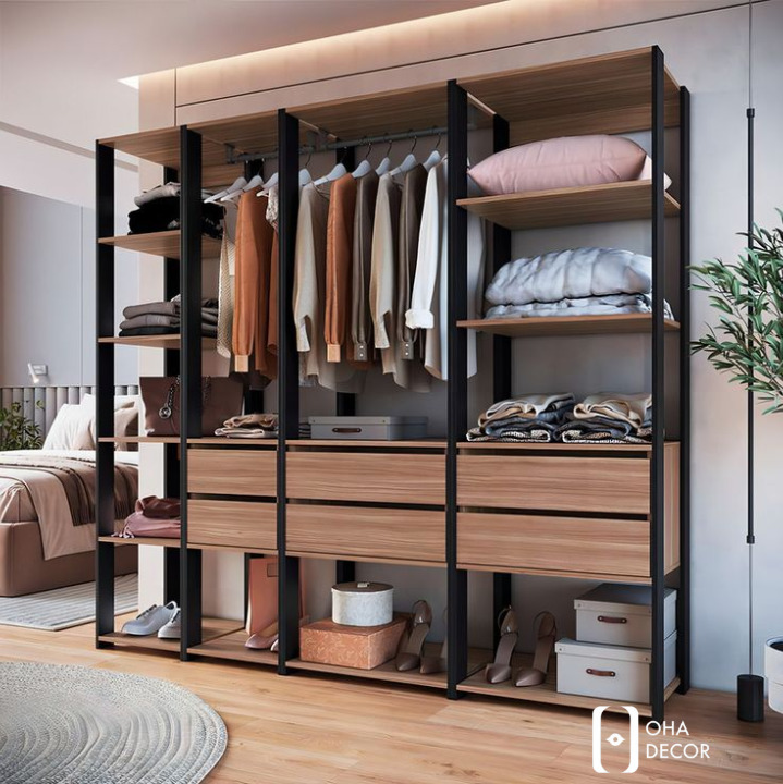 Kệ Treo Quần Áo Khung Thép Kết Hợp Gỗ Hiện Đại tại Quảng Bình – Lựa chọn tiện nghi cho không gian sống mới 4 Ứng dụng thực tế của kệ treo quần áo khung thép kết hợp gỗ hiện đại tại Quảng Bình