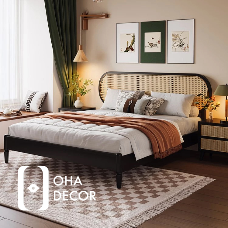 Top 10 Mẫu Giường Ngủ Gỗ Tự Nhiên Kết Hợp Mây Cao Cấp Được Yêu Thích Nhất 4 giường gỗ mây cao cấp