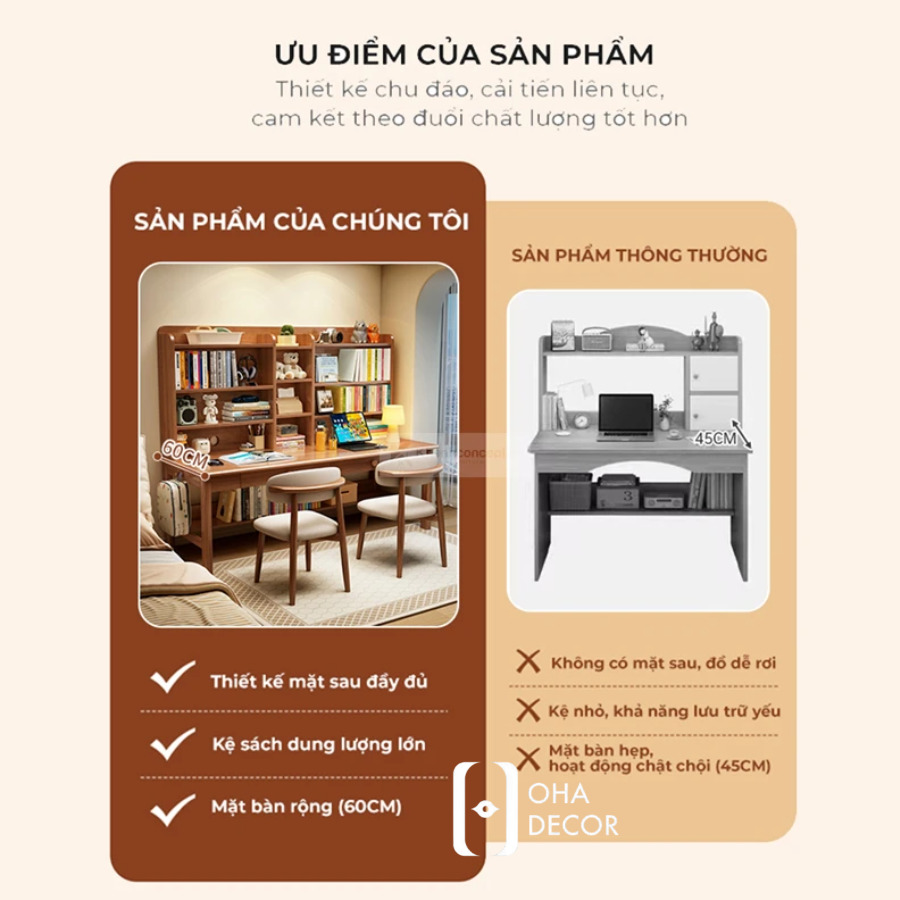 Bàn Học Đôi Đa Năng Gỗ Tự Nhiên 2 tu quan ao go go do 1 13