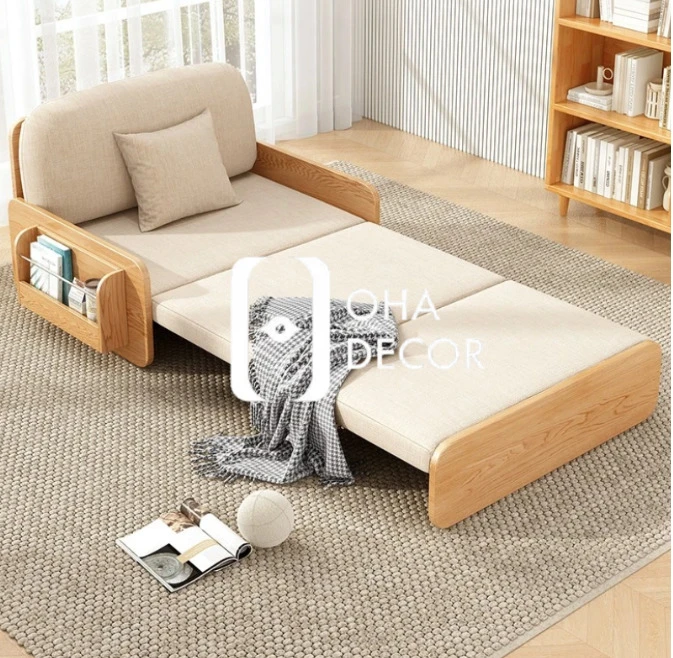 Sofa giường gỗ tự nhiên