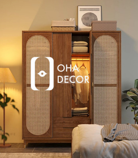 Tủ Quần Áo Cánh Mây Khung Gỗ Tự Nhiên HCM: Lựa Chọn Hoàn Hảo Cho Không Gian Sống Hiện Đại 2 Tủ Quần Áo Cánh Mây Khung Gỗ Tự Nhiên