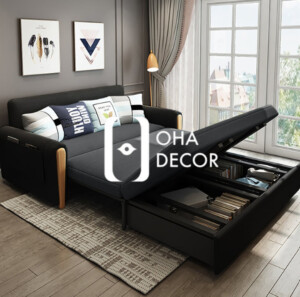 Sofa giường gỗ tự nhiên