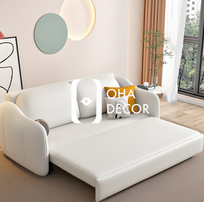 Sofa giường gỗ tự nhiên