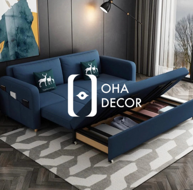 Sofa giường gỗ tự nhiên