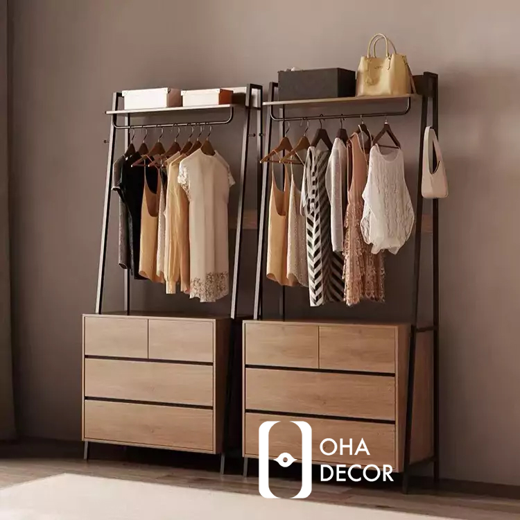 Kệ Treo Quần Áo Gỗ Cao Cấp - Giải Pháp Lưu Trữ Thông Minh Cho Mọi Không Gian Quảng Ngãi 3 kệ treo quần áo gỗ