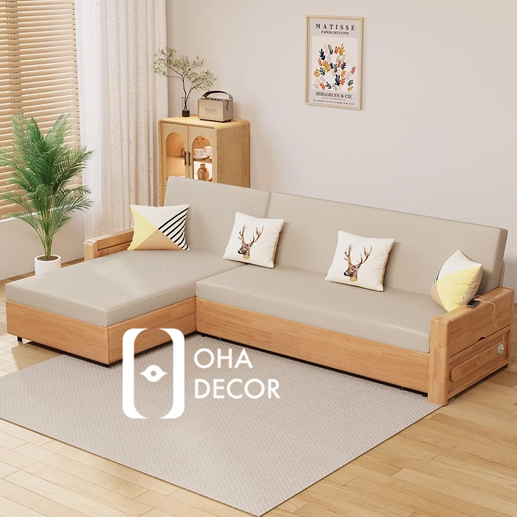 Sofa Giường Gỗ Mở Rộng Tự Nhiên Phong Cách Hiện Đại Cho Gia Đình Tại Quảng Ngãi 2 Sofa Giường Gỗ Mở Rộng