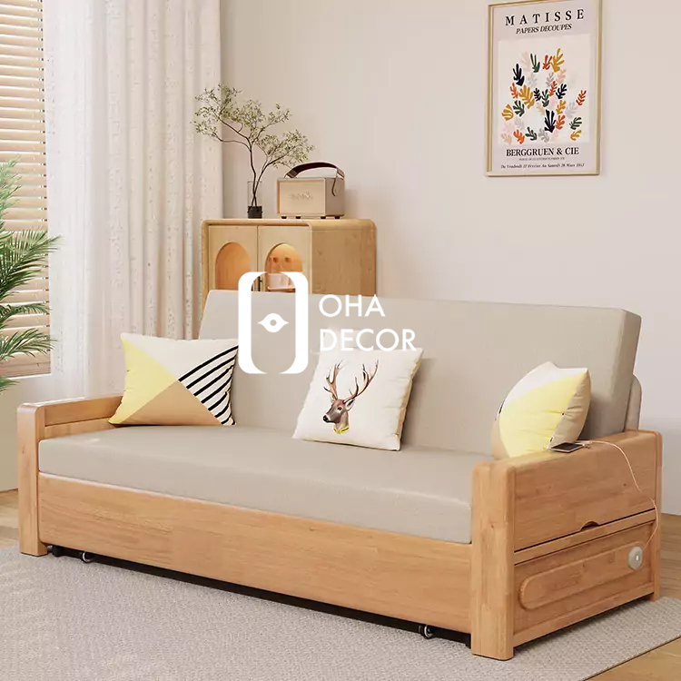 Sofa Giường Gỗ Mở Rộng Tự Nhiên Phong Cách Hiện Đại Cho Gia Đình Tại Quảng Ngãi 6 Sofa Giường Gỗ Mở Rộng