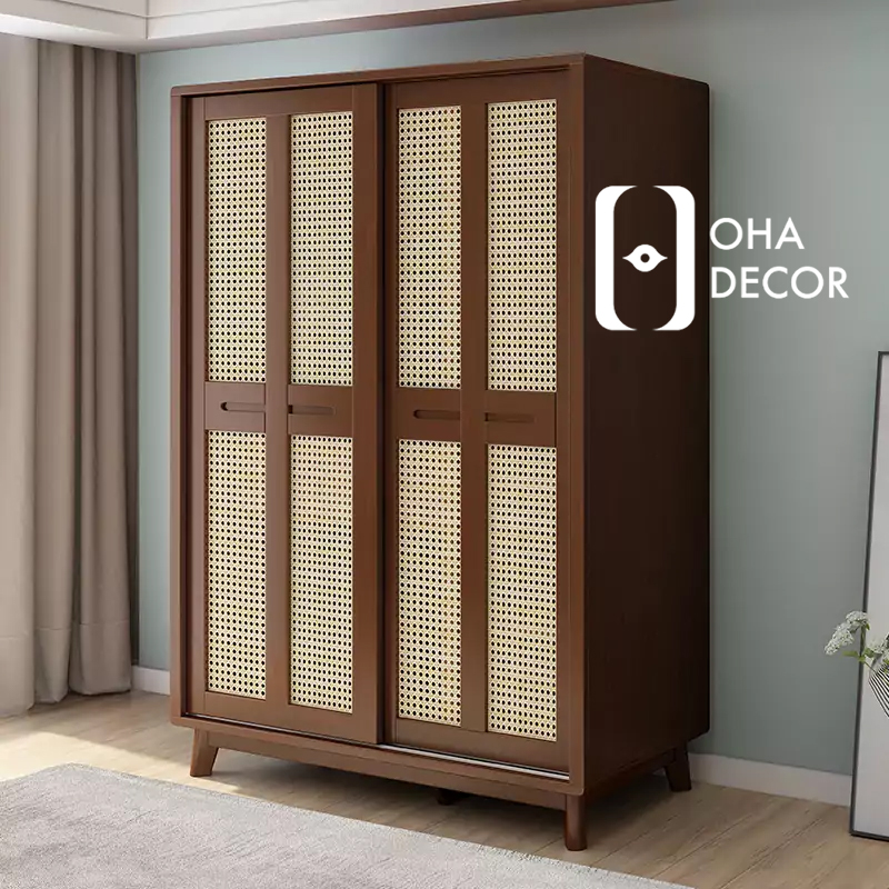 Top 12 Thiết Kế Tủ Quần Áo Gỗ Tự Nhiên Cánh Mây Được Yêu Thích Tại Đà Nẵng 1 tủ gỗ cánh mây