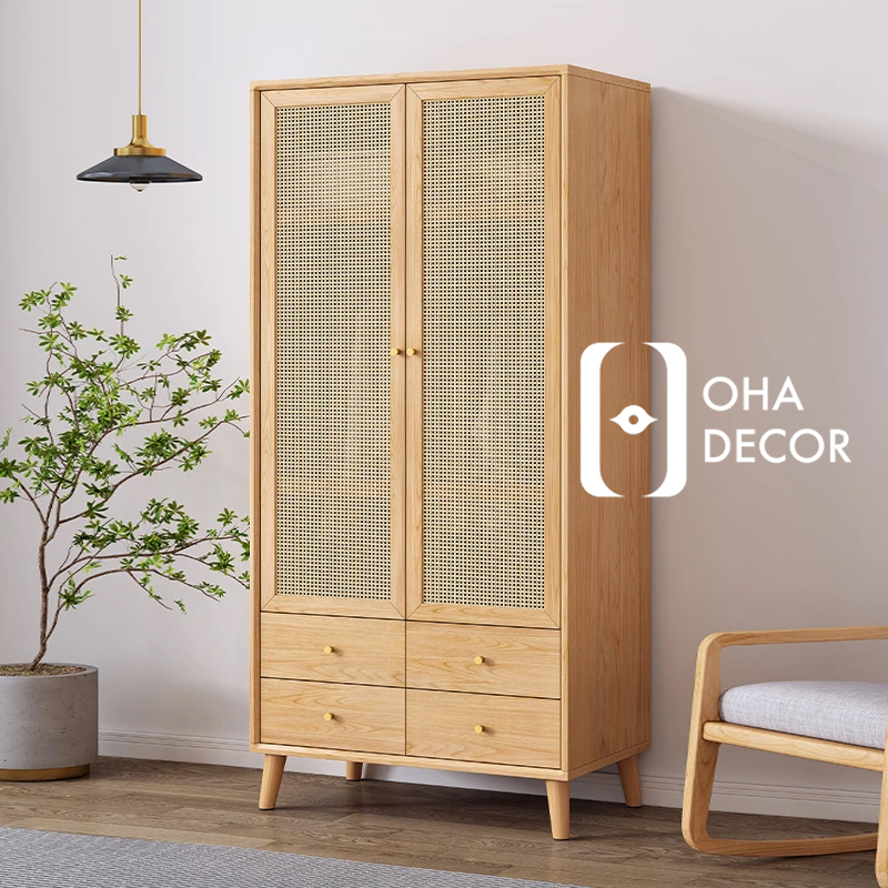 Top 12 Thiết Kế Tủ Quần Áo Gỗ Tự Nhiên Cánh Mây Được Yêu Thích Tại Đà Nẵng 5 tủ gỗ cánh mây