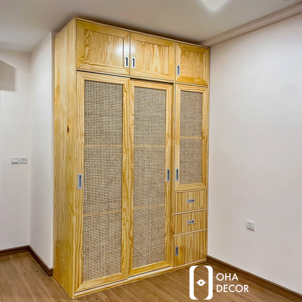 Top 12 Thiết Kế Tủ Quần Áo Gỗ Tự Nhiên Cánh Mây Được Yêu Thích Tại Đà Nẵng 6 tủ gỗ cánh mây