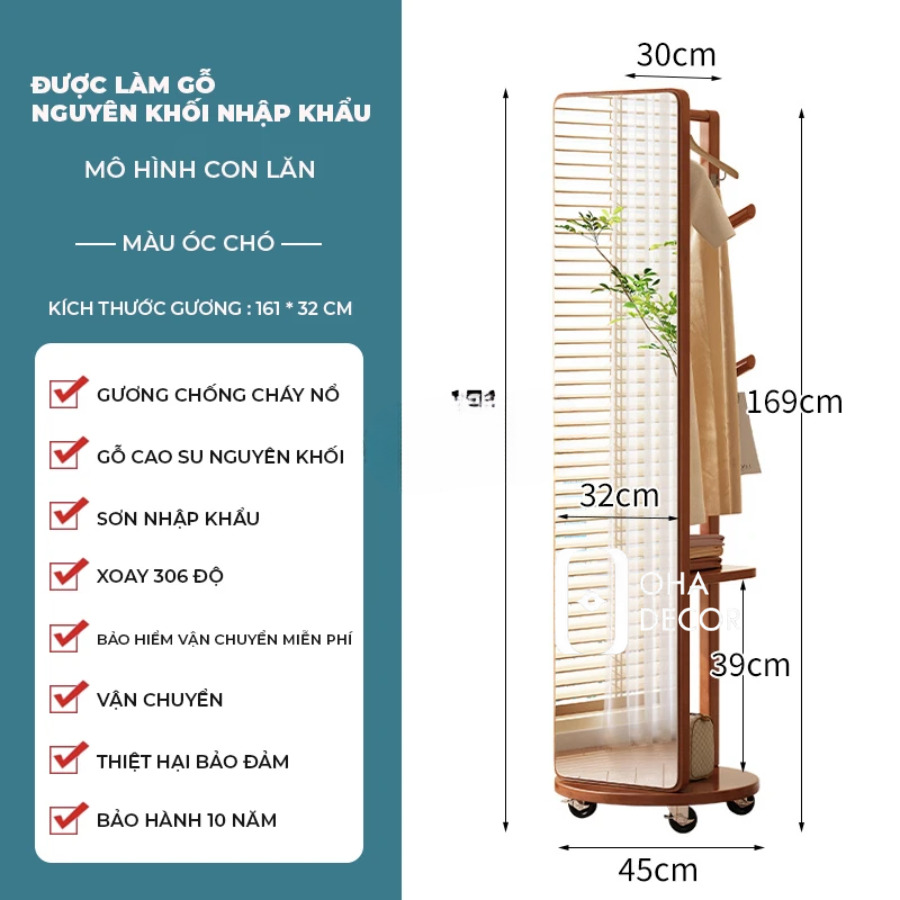 Kệ Gương Tích Hợp Bánh Xe, Di Chuyển Linh Hoạt 3 Kệ Gương Tích Hợp Bánh Xe