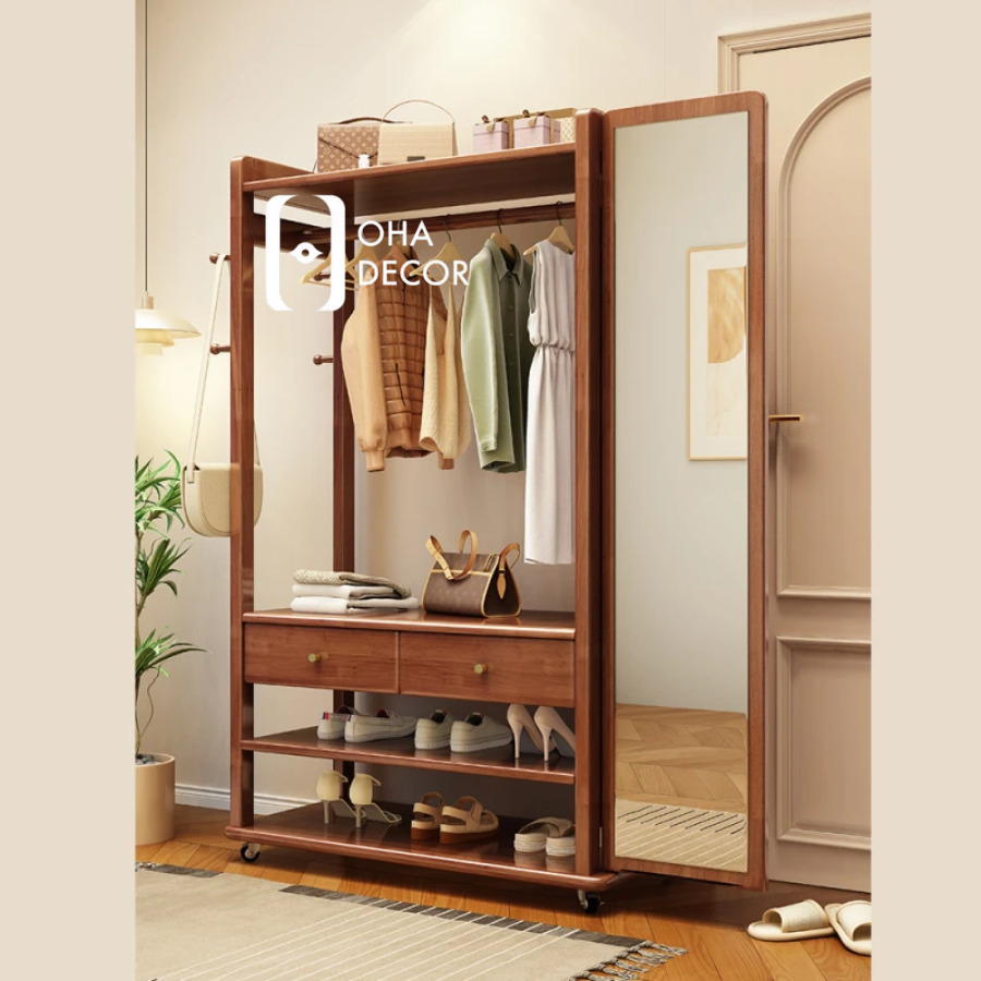 tủ quần áo gỗ gõ đỏ