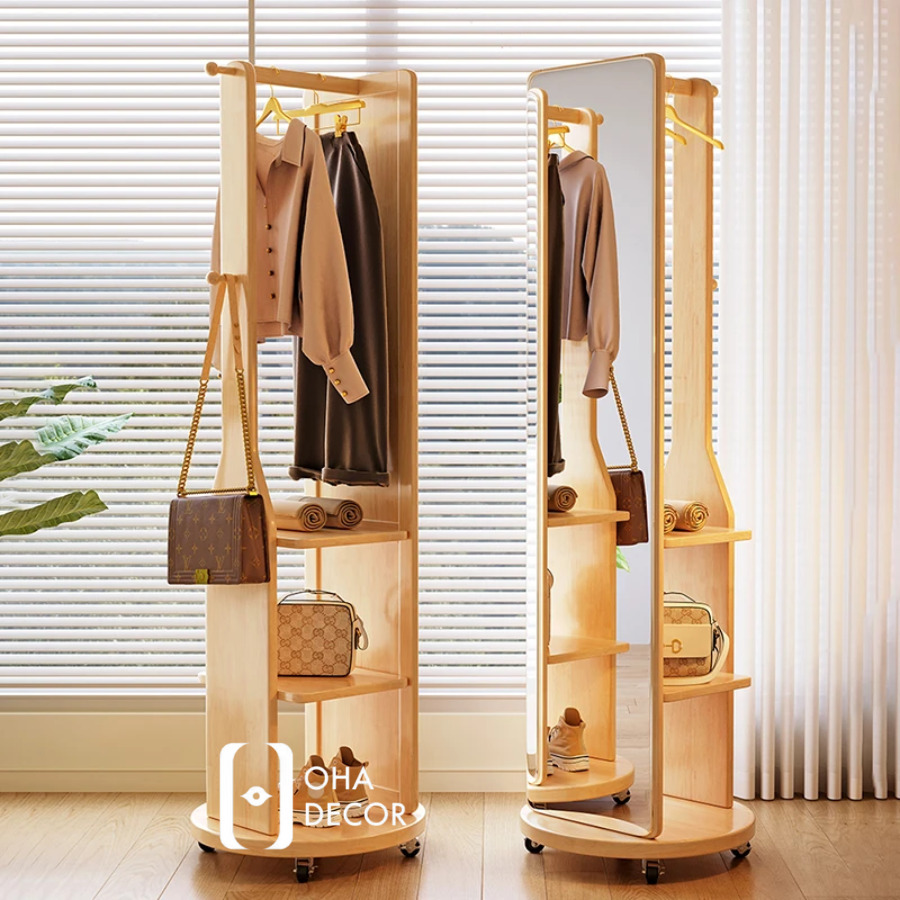 Kệ Gương Toàn Thân Tích Hợp Móc Treo Hiện Đại 4 Kệ Gương Toàn Thân Tích Hợp Móc Treo