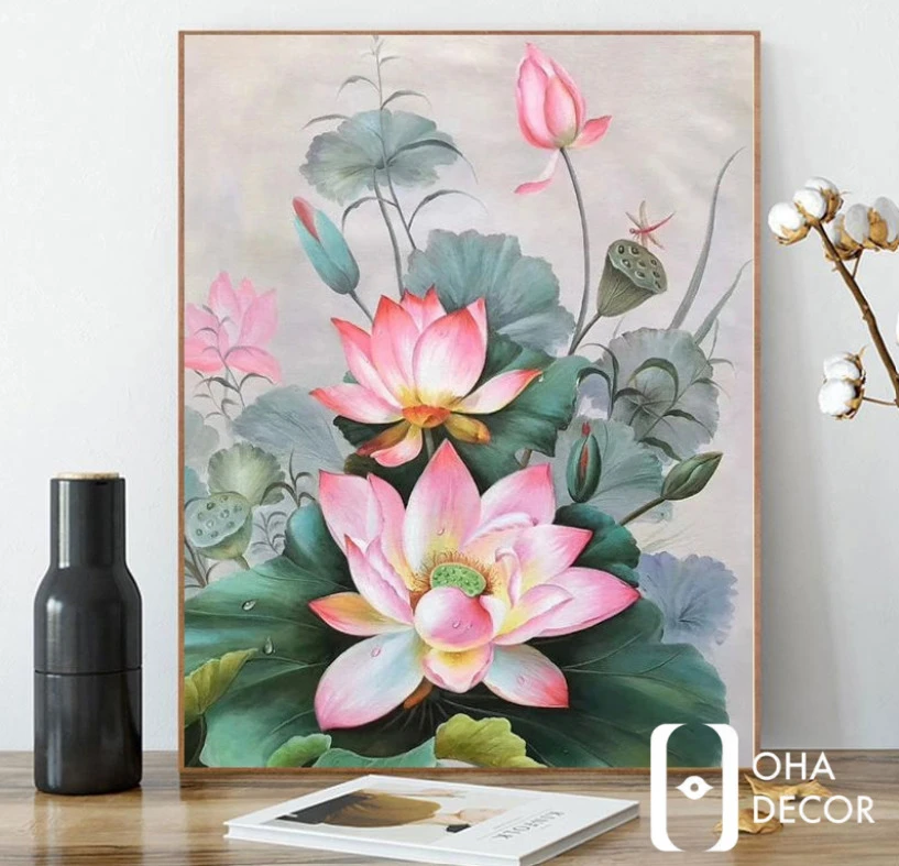 Top 10 Tranh Lụa Hoa Sen Phú Thọ Đẹp Nhất Và Ý Nghĩa Phong Thủy Sâu Sắc Năm 2025 2 tranh lụa hoa sen