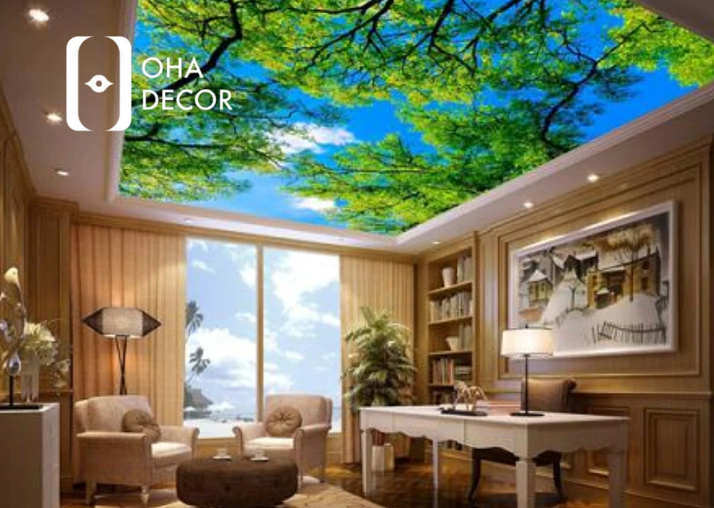 Trần nhà xuyên sáng cây xanh