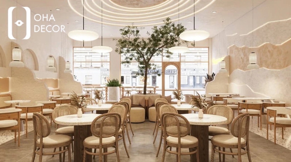thiết kế quán cafe trà sữa đẹp