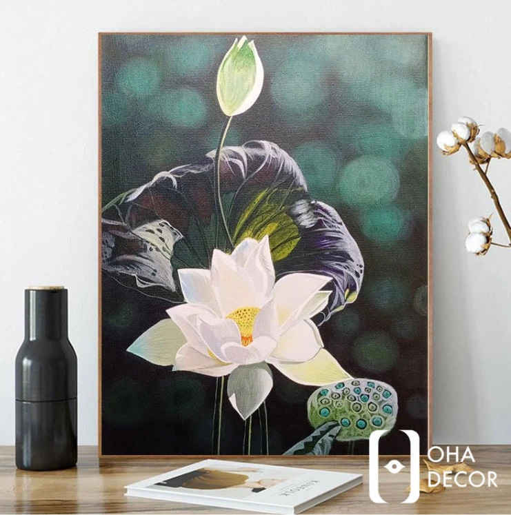 Top 10 Tranh Lụa Hoa Sen Phú Thọ Đẹp Nhất Và Ý Nghĩa Phong Thủy Sâu Sắc Năm 2025 4 tranh lụa hoa sen