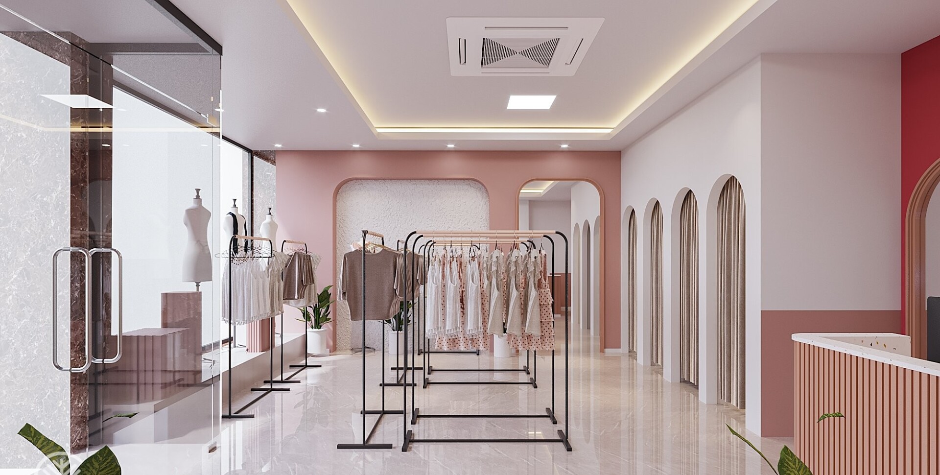Mô tả: Thiết kế shop quần áo Quảng Ngãi với đội ngũ giám sát chặt chẽ, đảm bảo chất lượng Thi công shop quần áo Quảng Ngãi 2025: Tạo không gian thời trang thu hút khách hàng