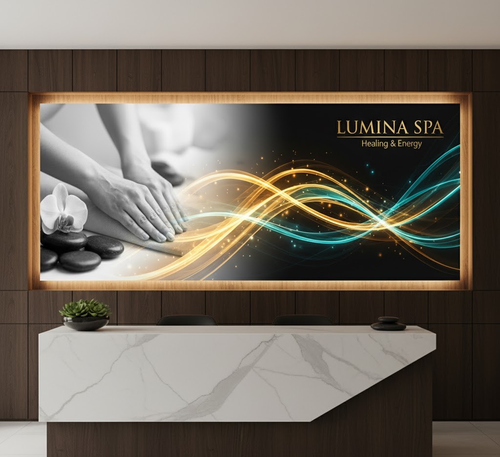 Backdrop fomex spa Nha Trang với thiết kế sang trọng