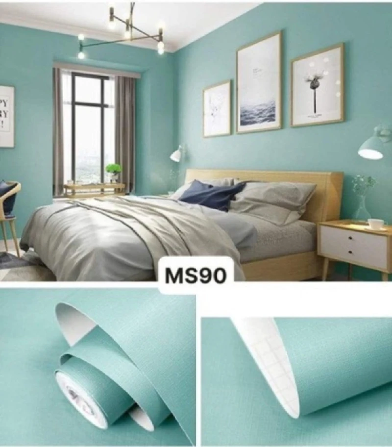 Giấy dán tường phòng ngủ màu xanh Quy Nhơn
