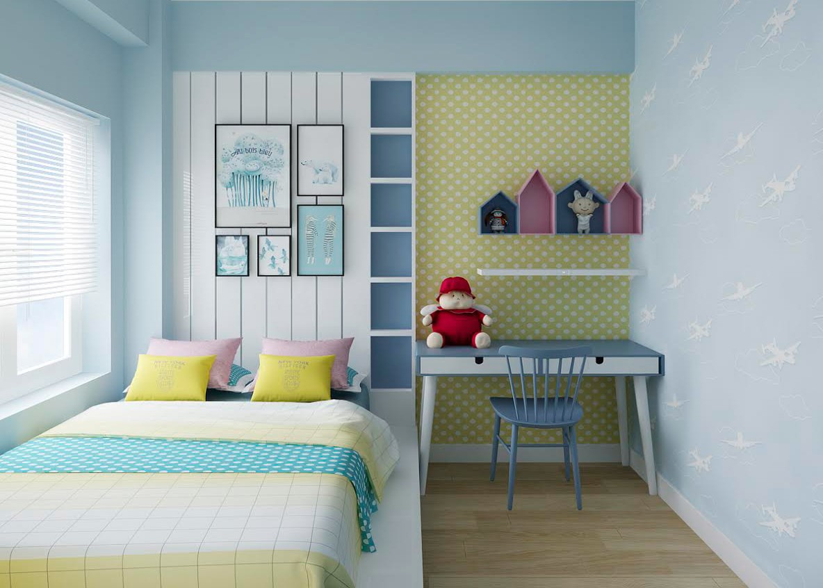 Mô tả: Giấy dán tường phòng ngủ màu xanh Quy Nhơn với phong cách biển độc đáo Giấy dán tường phòng ngủ màu xanh Quy Nhơn