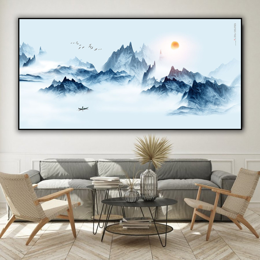 In tranh canvas phòng khách Bắc Ninh