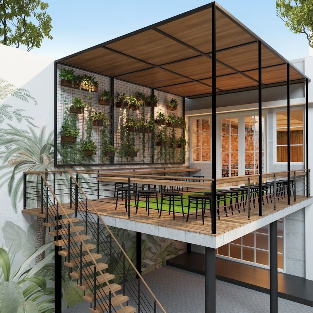 Quán cafe khung thép tiền chế Quảng Bình – Xu hướng thiết kế hiện đại năm 2025 2 Quán cafe khung thép tiền chế Quảng Bình
