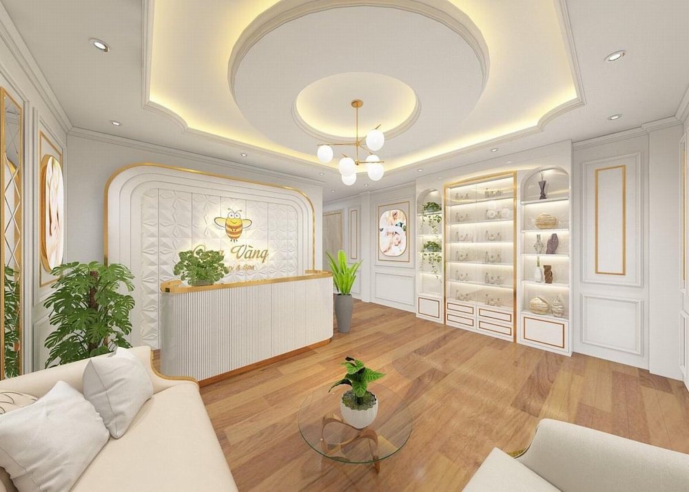 Không gian spa thư giãn Quảng Ngãi 2025 – Khu vực massage với ghế thoải mái thi công spa chuyên nghiệp Quảng Ngãi hiện đại 2025