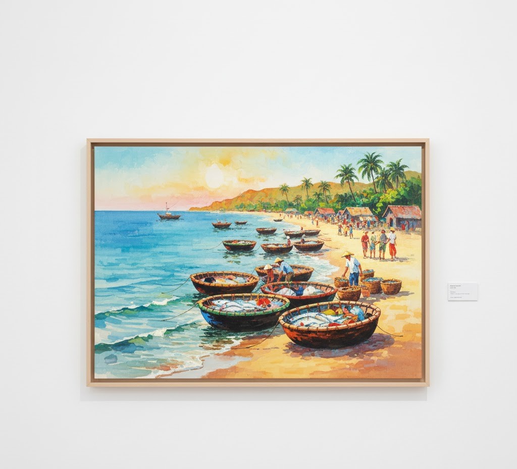 Mô tả: Tranh lụa hiện đại Nha Trang với thi công nhanh, chuyên nghiệp Tranh lụa hiện đại Nha Trang