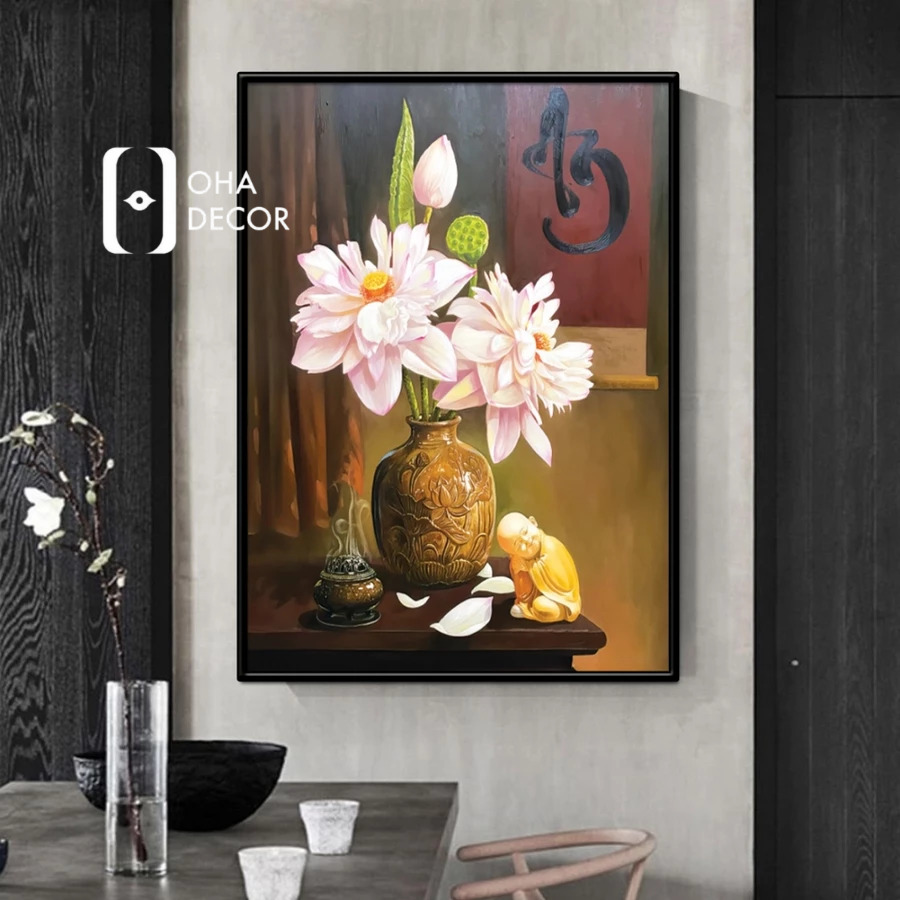 Tranh canvas hoa sen Ninh Bình – Vẻ đẹp thanh khiết tôn lên không gian sống tinh tế 6 tu quan ao go go do 1 14