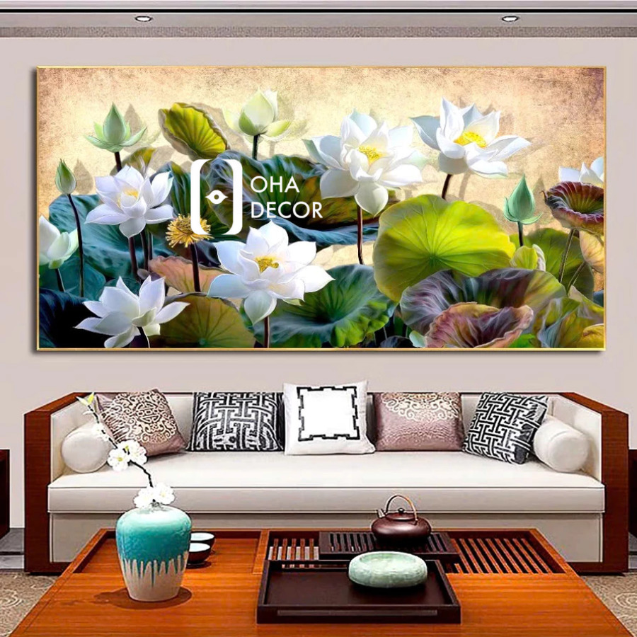 Tranh canvas hoa sen Ninh Bình – Vẻ đẹp thanh khiết tôn lên không gian sống tinh tế 1 tu quan ao go go do 16