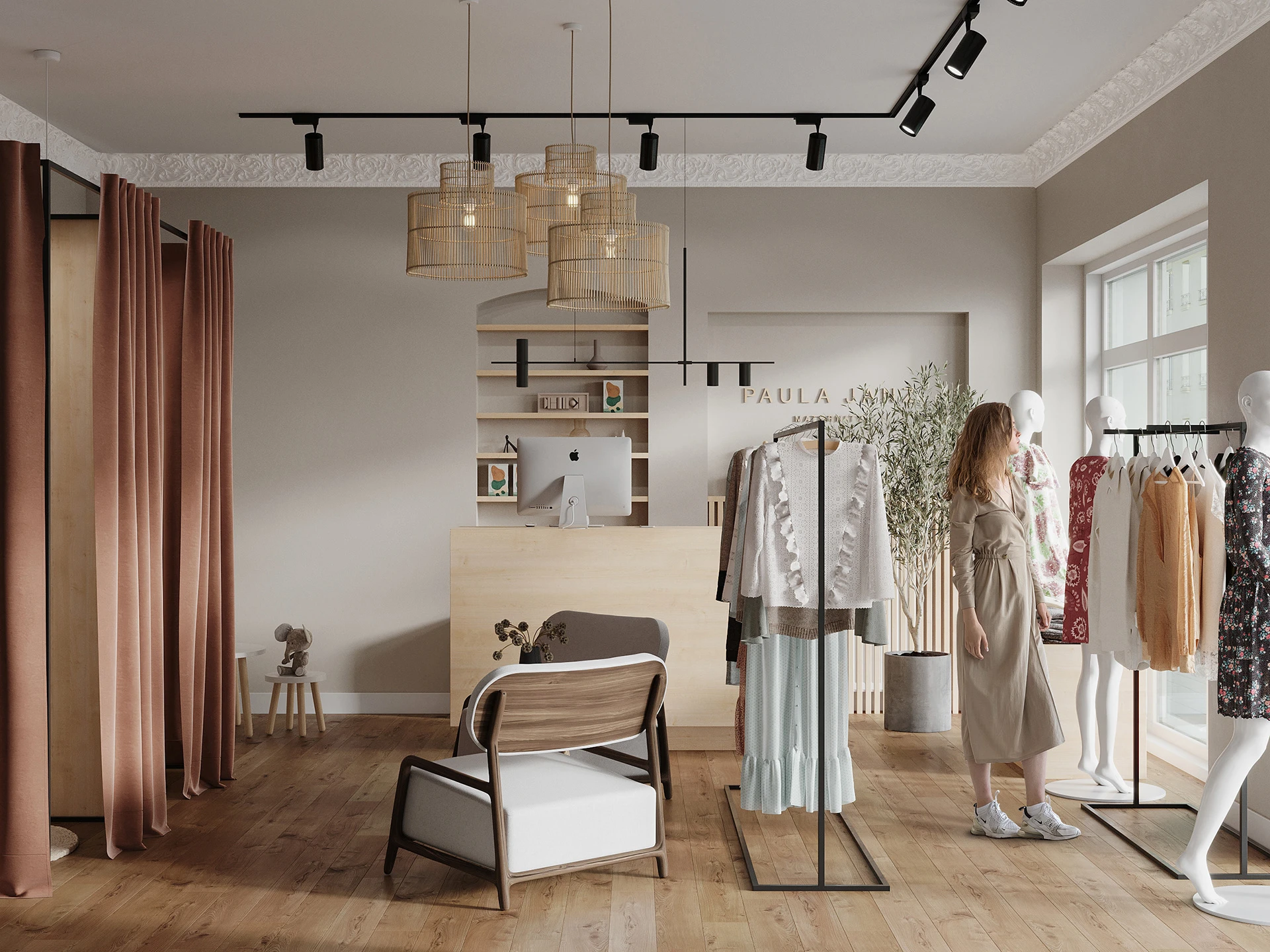 Mẫu thiết kế shop quần áo hot 2025 – 2026 Đà Nẵng – Xu hướng thời trang kết hợp không gian 3 Mẫu thiết kế shop quần áo hot 2025 – 2026 Đà Nẵng