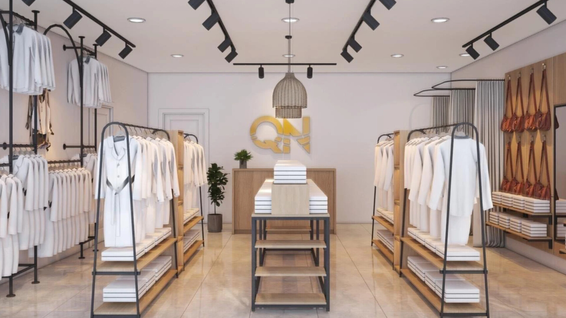 Thi công cửa hàng thời trang Huế năm 2025 – Ý tưởng nội thất thông minh, tối ưu diện tích 1 Thi công cửa hàng thời trang Huế năm 2025