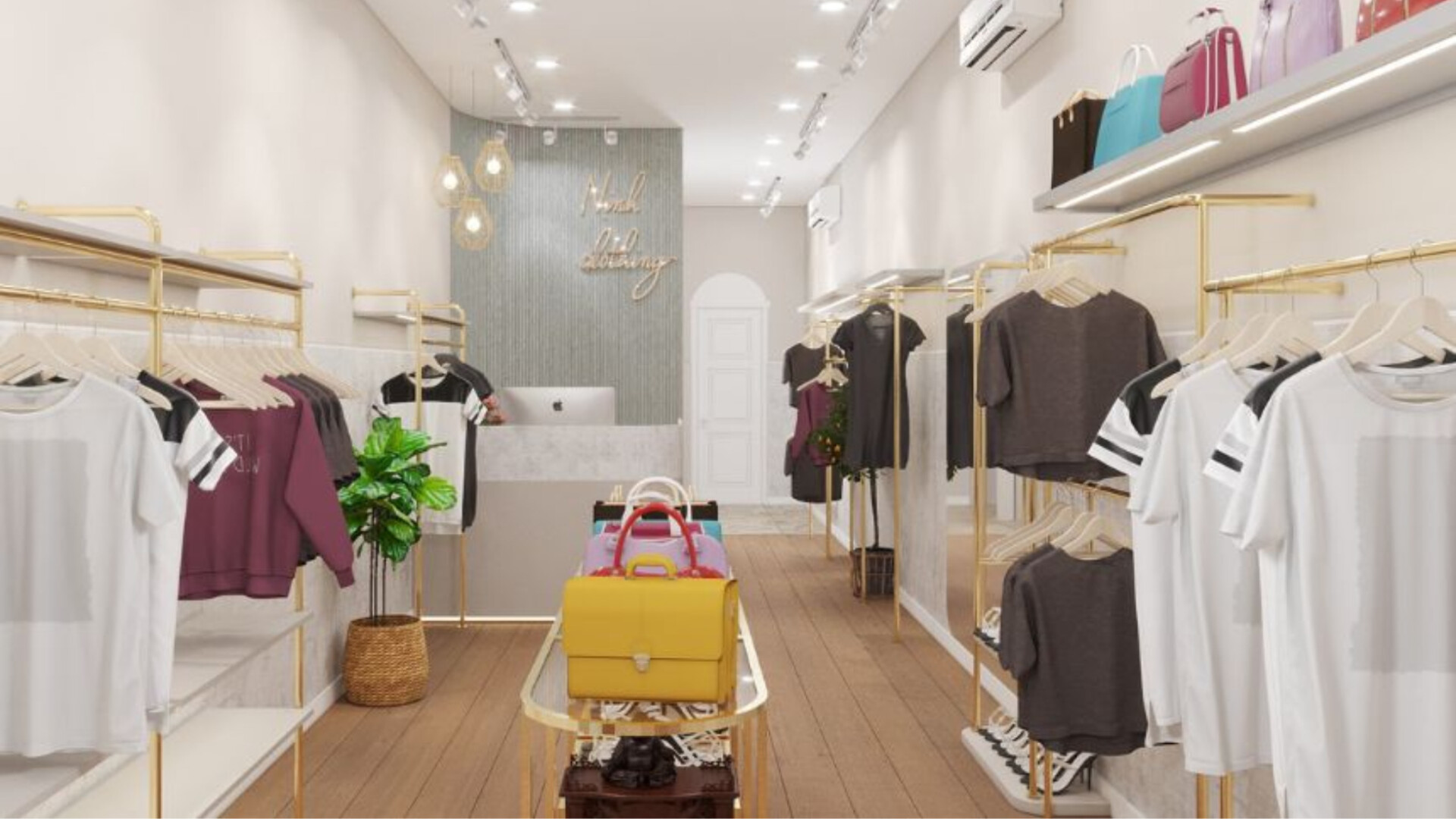 Thi công cửa hàng thời trang Huế năm 2025 – Ý tưởng nội thất thông minh, tối ưu diện tích 7 Thi công cửa hàng thời trang Huế năm 2025