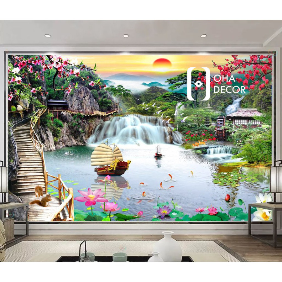 Tranh lụa dán tường 3D Quảng Trị | Sự lựa chọn hoàn hảo cho không gian sống 1 Tranh lụa dán tường 3D Quảng Trị