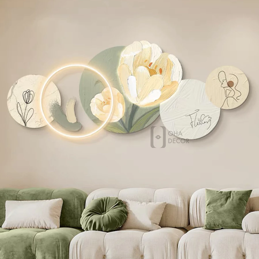 Tranh mica hoa 3D led decor spa Huế