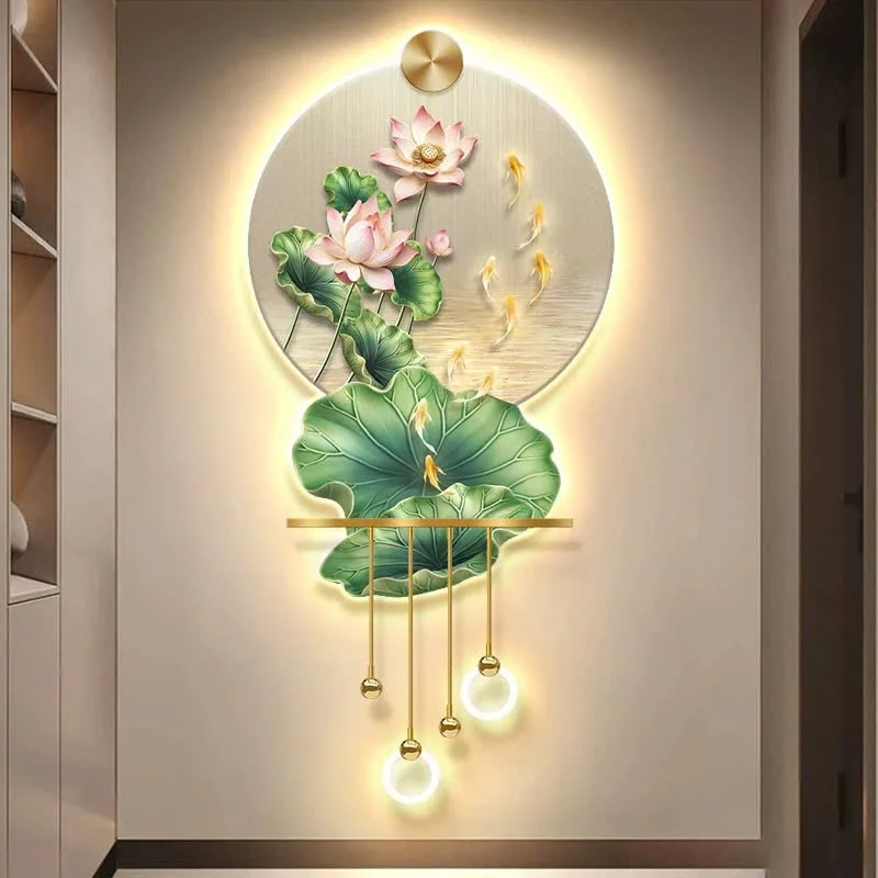 Tranh Tết 3D led hoa sen treo phòng khách Huế