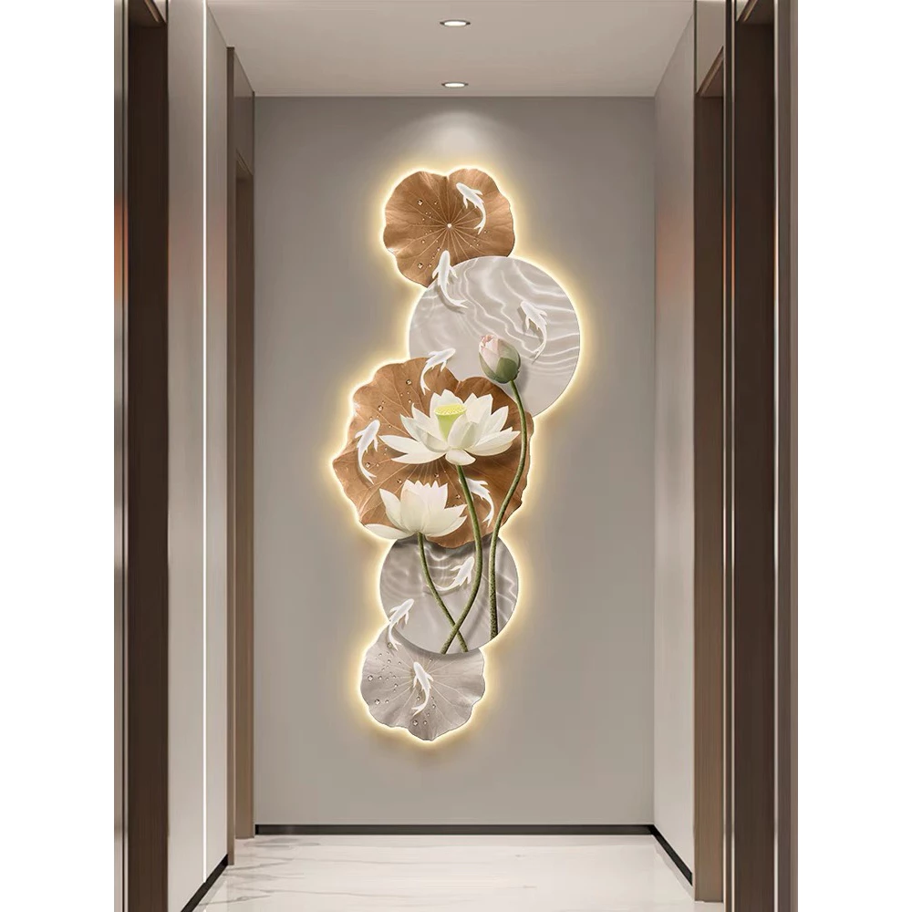 Tranh Tết 3D led hoa sen treo phòng khách Huế