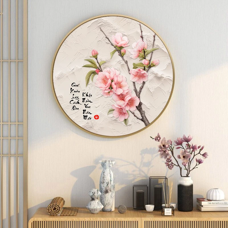 Tranh tết hoa đào tráng gương treo phòng khách TP. Hồ Chí Minh