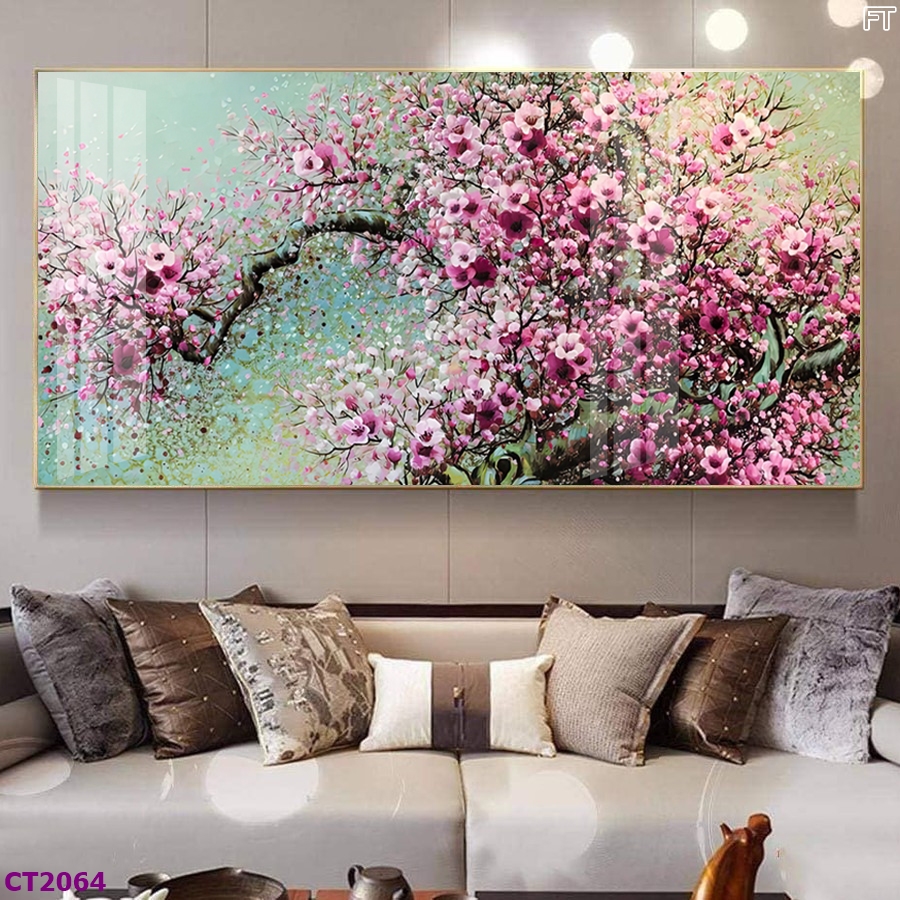 Tranh tết hoa đào tráng gương treo phòng khách Hồ Chí Minh – Xu hướng decor Tết năm 2026 3 Tranh tết hoa đào tráng gương treo phòng khách TP. Hồ Chí Minh