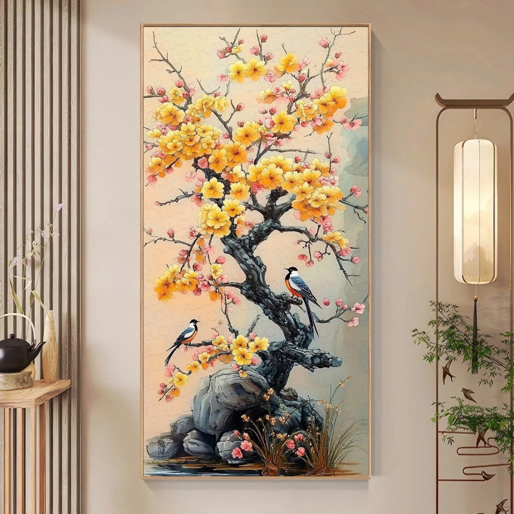 Tranh tết lụa phòng khách đẹp Quảng Bình – Điểm nhấn phong thủy ngày Tết năm 2026 6 Tranh tết lụa phòng khách đẹp Quảng Bình