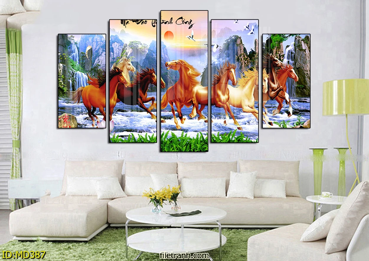 Tranh tết ngựa bát mã mặt gương treo phòng khách Huế – Biểu tượng thành công & thăng tiến năm 2026 5 Tranh tết ngựa bát mã mặt gương treo phòng khách Huế