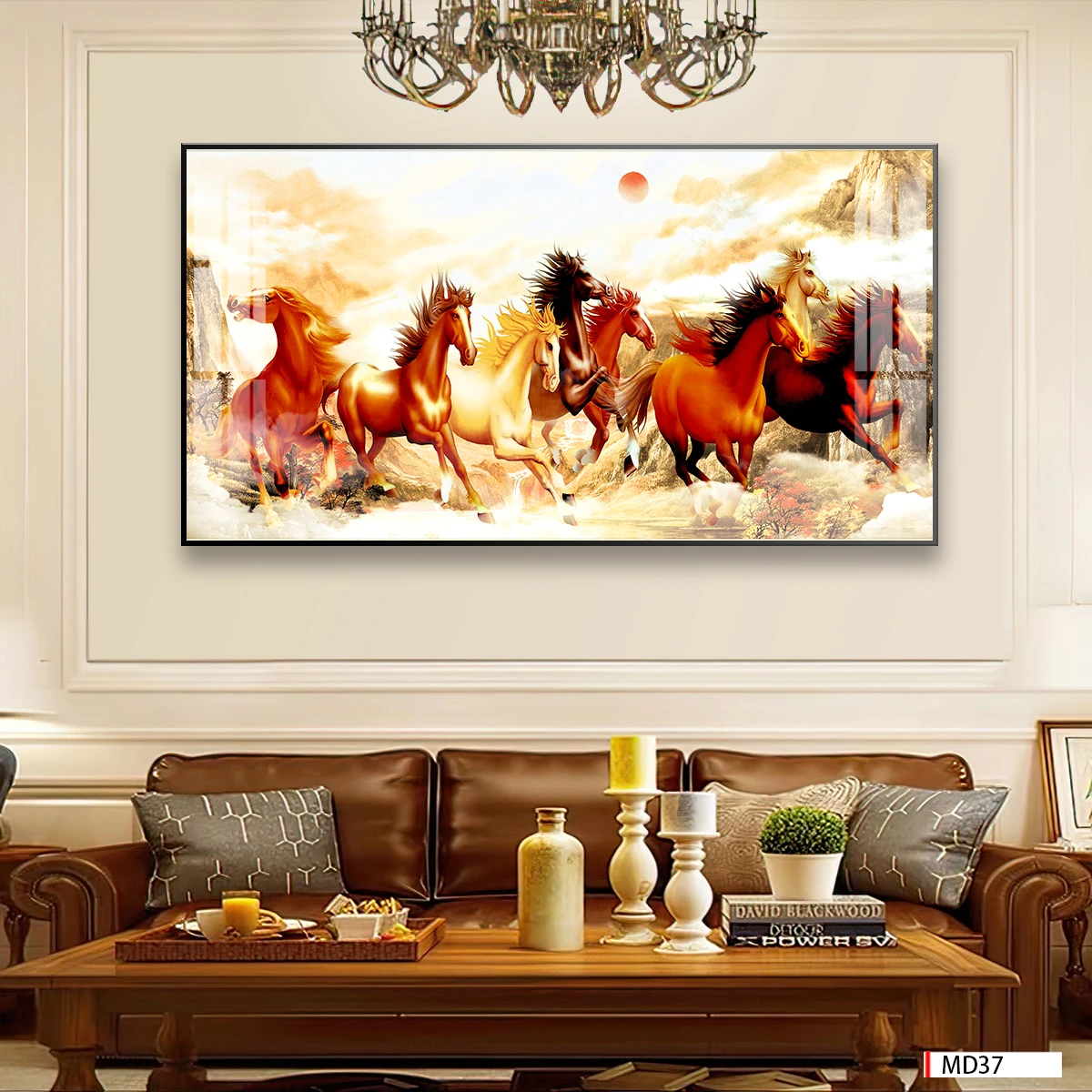 Tranh tết ngựa bát mã mặt gương treo phòng khách Huế – Biểu tượng thành công & thăng tiến năm 2026 2 Tranh tết ngựa bát mã mặt gương treo phòng khách Huế