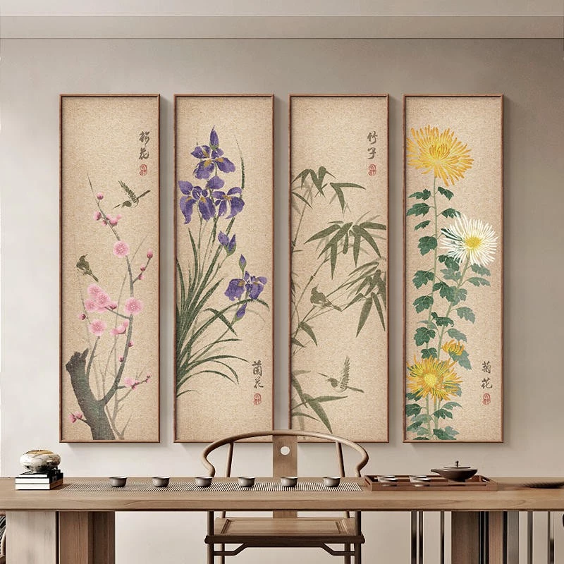 Tranh tết tứ quý tùng cúc trúc mai Quảng Bình