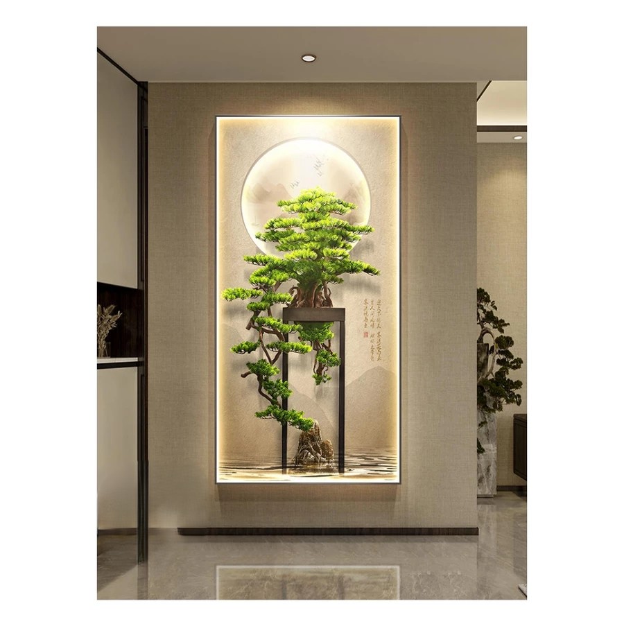 Tranh tết tùng bách tráng gương phòng khách Hà Nội